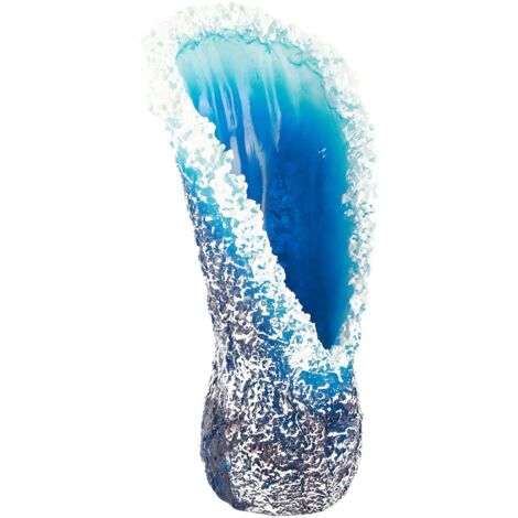 Dekorative Kunstharzvase – Meereswellen-Skulptur – 10 x 10 x 30 cm – Exquisite Details – Bürodekoration und Geschenkidee