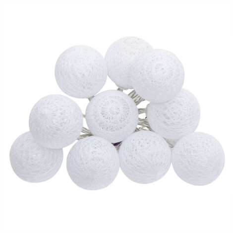 Dekorative LED-Girlande cotton balls, 10 Leuchten, 165 cm, weiß, Atmosphera