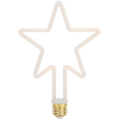 Dekorative LED-Glühbirne E27 2700K 8W Licht 5-zackiger Stern Festlich Innen Küche Wohnzimmer [Kunststoff + Aluminium 195x135mm Warmweiß 560lm 30000H]