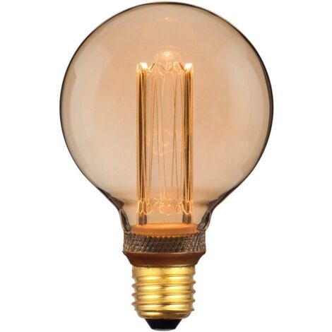 dekorative LED-Lampen im Vintage-Retro-Industrie-Stil mit Edison-Fassung, E27 G95, 4 W, 200 lm, 1800 K (sehr warmweiß), 320° Abstrahlwinkel, 230 V, flimmerfrei, nicht dimmbar