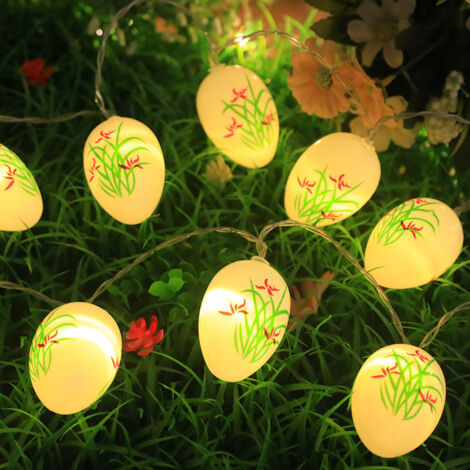 Dekorative LED-Lichterkette für Ostern – 20 warmweiße Lichter, 3 m, Dauerlicht + Blinkfunktion, Batterien enthalten, ideal für Schokoladeneier, Tischdekoration und festliche Atmosphäre-lsw