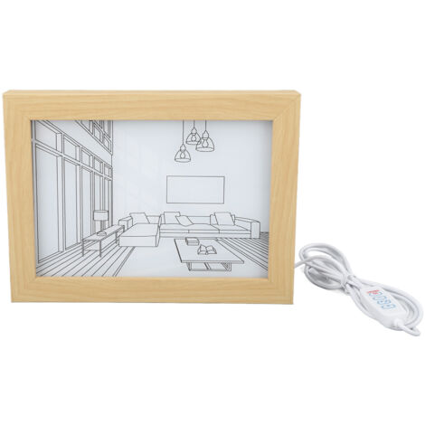 Dekorative LED-Lichtwand im japanischen Anime-Stil mit 3 Beleuchtungsmodi, Rahmen aus Holz und Acryl, 10–100 % Helligkeit, 5V USB-Anschluss