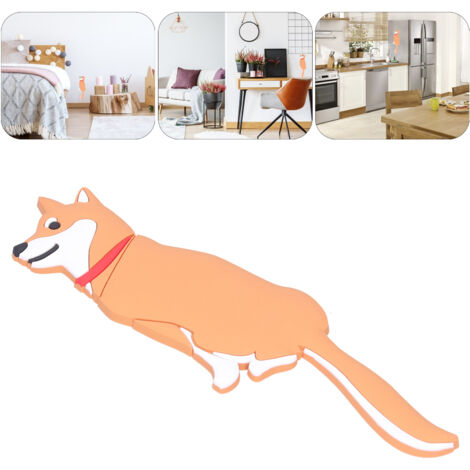 Dekorative magnetische Schlüsselanhänger, 2er-Set, Shiba-Inu-Tiermotiv, aus multifunktionalem Silikon, Wandhaken ohne Bohren, für Küche/Badezimmer