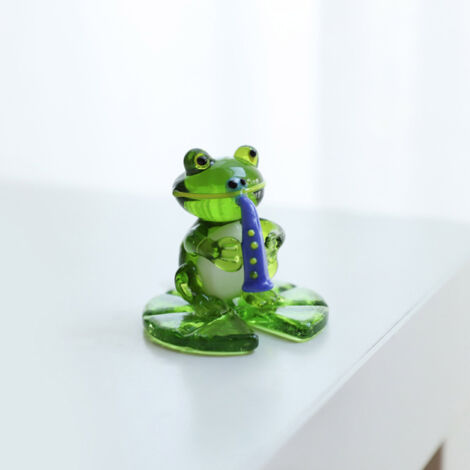 Dekorative Miniatur-Glasfroschfigur – 6er-Set, grün, für Terrarien, Feengärten und als Dekoration für Zuhause