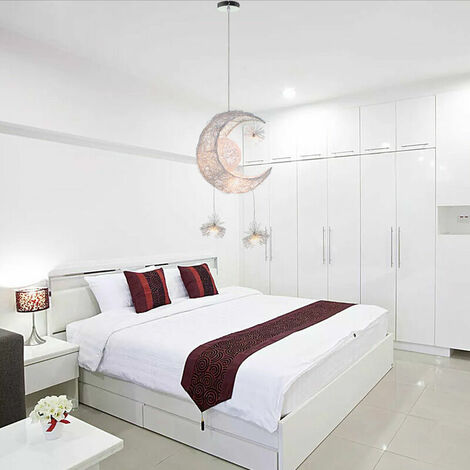 Dekorative Mond-Stern-Pendelleuchte, Aluminium-Lampenschirm-Kronleuchter für Kinderzimmer, Café, Wohnzimmer