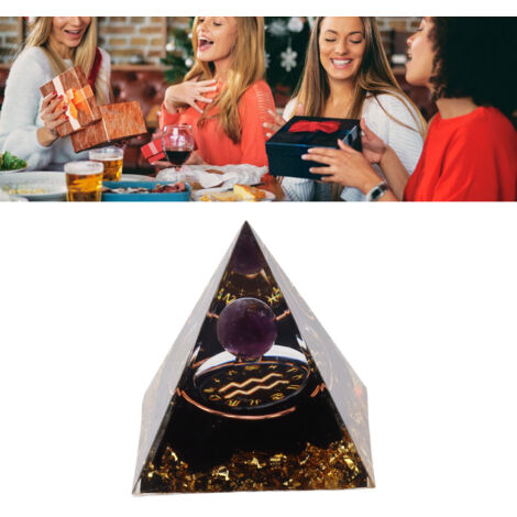 Dekorative Orgonitpyramide aus Amethystkristall (5 cm) für Meditation, Wohlbefinden und spirituelles Erwachen zu Hause