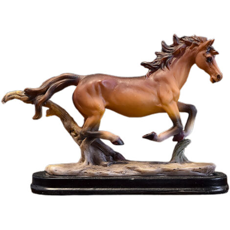 Dekorative Pferdefigur aus Kunstharz – Elegante Haustierfigur für Schreibtisch, Tisch und Vitrine – Maße: 14 x 10 x 3,5 cm – Leicht und detailreich gestaltet
