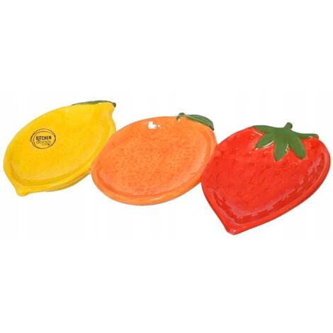 Dekorative Porzellanplatte mit Obstmotiv, 30 cm