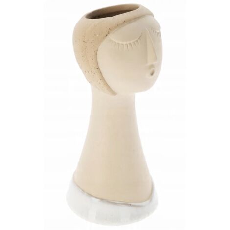 Dekorative Porzellanvase in Form eines Frauengesichts, 22 x 9,5 x 9,5 cm