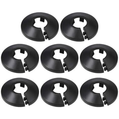 Dekorative PP-Rohrabdeckung, 16 mm, Heizkörpergirlande, Wasserrohr-Wandabdeckung, schwarz, 8 Stück