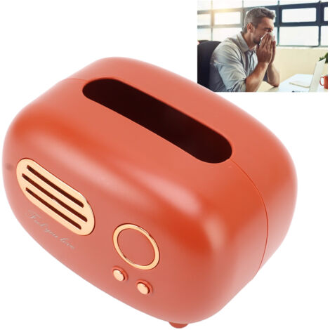 Dekorative rote Aufbewahrungsbox aus Stoff im Vintage-Radio-Stil für Zuhause und Büro