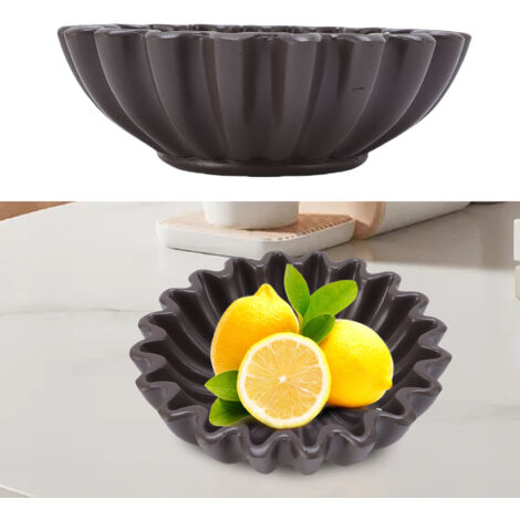Dekorative Schale mit Rüschen [Dekorative Schale mit Rüschen] Moderne Schale aus Kunstharz, 14,5 cm Durchmesser, vielseitig verwendbar