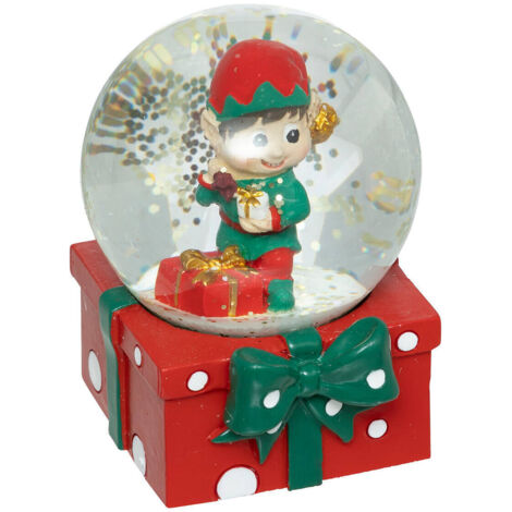 Dekorative Schneekugel mit Elf, 6,5 cm