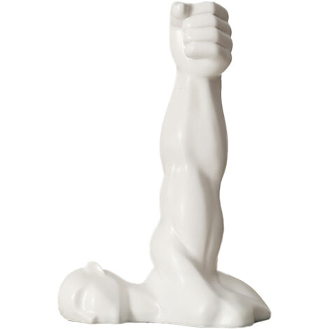 Dekorative Vase aus weißer Mineralkeramik, kreatives minimalistisches Blumenornament für Bastelzimmer, Marmorgehäuse