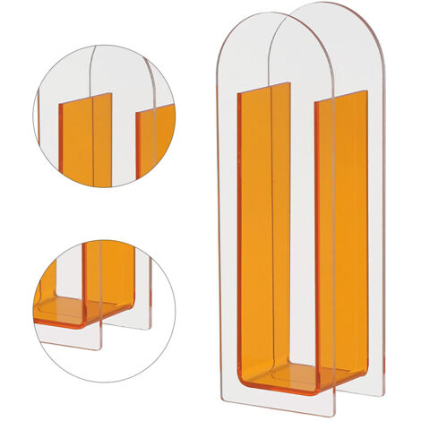 Dekorative Vase im modernen Stil, klare Acrylvase in leuchtendem Orange, halbfarbig, für Hochzeitsfeiern, Tischdekoration zu Hause