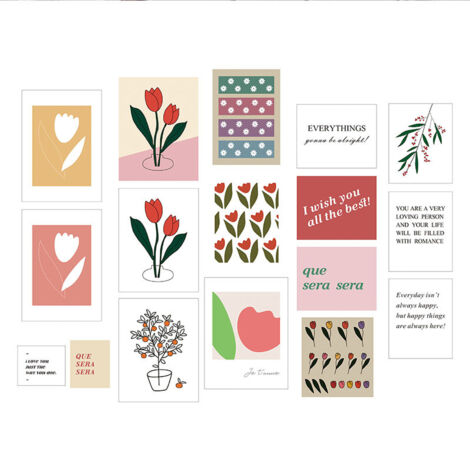 Dekorative Wandkarten mit Blumenmotiven – Poster für die Inneneinrichtung