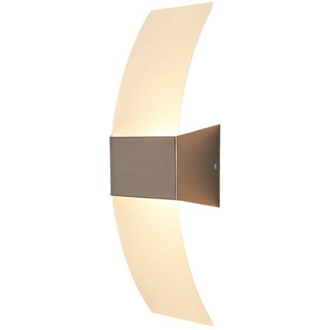 Dekorative Wandleuchte Harry, nickel matt - weiß gefrostet, nickel matt