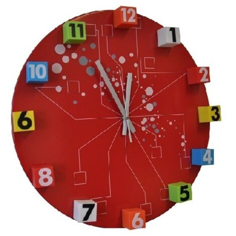 Dekorative Wanduhr verschiedene Farben - Rot