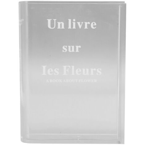 Dekorative weiße Acryl-Buchvase – Kreatives Blumenarrangement für die Heimdekoration