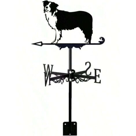 Dekorative Wetterfahne in Form eines Border Collies für das Dach von Bauernhäusern, zur Dekoration im Innen- und Außenbereich