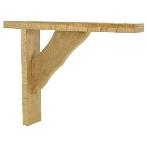 Dekorative Winkelkonsole zum Anschrauben Buche unbehandelt, H.280xB.230mm.