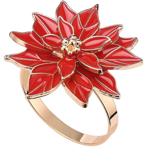 Dekorativer 6 cm roter Serviettenring aus Zinklegierung – Einzigartige, elegante Tischdekoration für romantische Partys, Weihnachten, Hochzeiten und besondere Anlässe