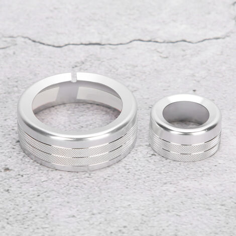 Dekorativer Aluminiumlegierungsring für Multimedia-Bedienknöpfe – Alfa Romeo Giulia/Stelvio 2020 – 2er-Pack – Silberfarben