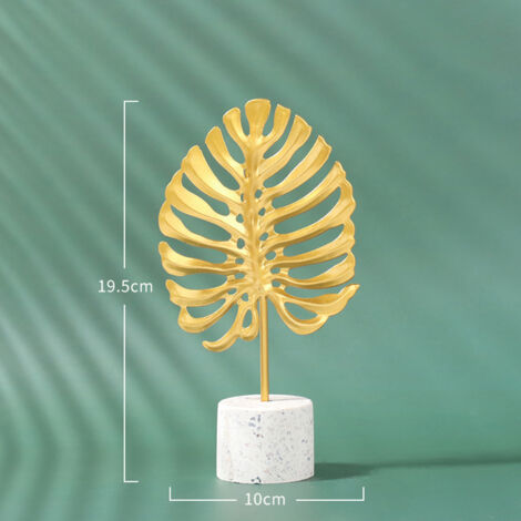 Dekorativer Baum aus goldenem Eisen mit Ginkgoblättern im Art-déco-Stil – 19,5 cm x 10 cm