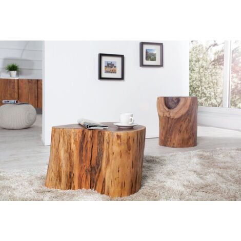 Dekorativer Couchtisch Holz Stamm massiv Unikat