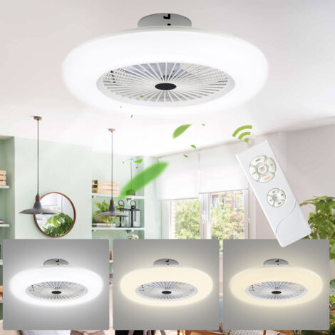Dekorativer Deckenventilator 80W mit Leuchtmittel Weiß