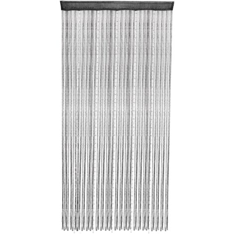 Dekorativer Fransenvorhang mit Kristallperlen für Türteiler, ideal für Partys, Hochzeiten und Wohnzimmer – Schwarzes Polyester, 99 x 201 cm