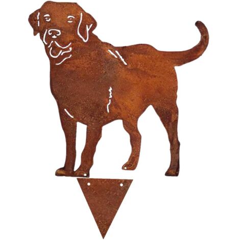 Dekorativer Gartenstecker aus Metall mit Hunde-Silhouette für den Außenbereich, Rasen und Garten