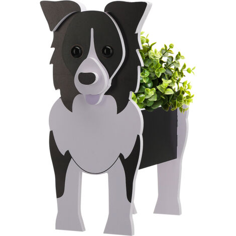 Dekorativer, hundeförmiger PVC-Pflanztopf, mehrfarbig, 24 cm, zusammengesetztes Kunstwerk, kleines, einzigartiges Geschenk für Gartensukkulenten