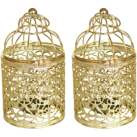 [Dekorativer Kerzenhalter] [Vogelkäfig] [Galvanisiertes Eisen] Dekorativer Hängekerzenhalter mit durchbrochenem Design, elegant und charmant zur Dekoration von Gärten, Wänden, Wegen, Regalen, Tischen 