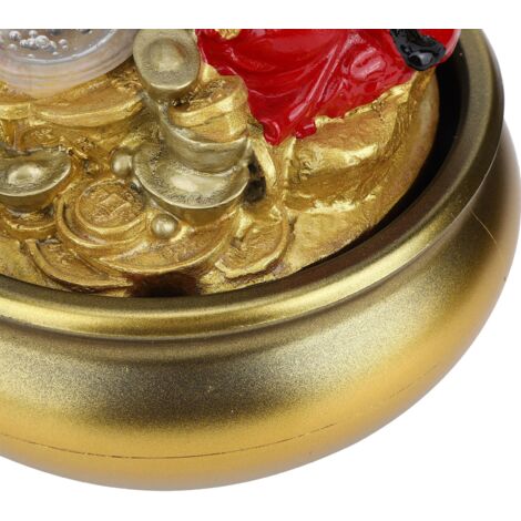 Dekorativer LED-Brunnen – Handgefertigter Harz-Wasserfall – Innendekoration – Modell 13037 – Goldene Beleuchtung – EU-Stecker (220 V)