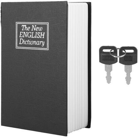 Dekorativer Safe mit englischem Wörterbuch für Schmuck und Geld mit 2 Schlüsseln