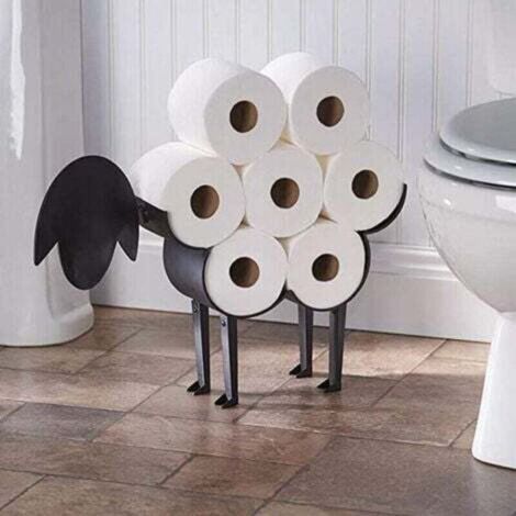 Dekorativer, schafförmiger Toilettenpapierhalter zur Aufbewahrung von Toilettenpapierrollen, Taschentüchern und Badaccessoires, Aufbewahrungsregal aus Eisen