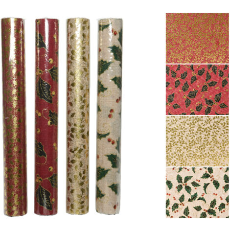 Dekorativer Stoff Blatt Gold-Kirsche 200x35 cm
