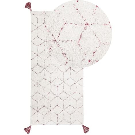 Dekorativer Teppich Shaggy mit Fransen weiß 80x150 cm Sakarya - Weiß