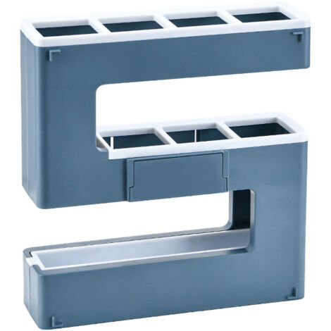 Dekorativer, wandmontierter Regenschirmhalter in Form einer Zahl, abnehmbar mit Abtropfschale, aus PS-Material, für den Innenbereich, blau
