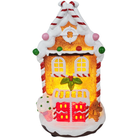 Dekoratives beleuchtetes Weihnachtshaus, kleine Landschaft, Hausschmuck (Typ A)