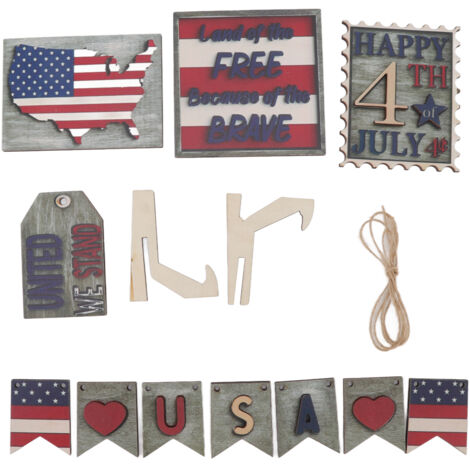 Dekoratives, farbenfrohes Holztablett für Nationalfeiertage, langlebiges patriotisches Ornament, Modell 4