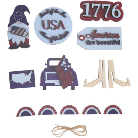 Dekoratives Holztablett zum Nationalfeiertag – Elegantes Design, leuchtende Farben und langlebig – Patriotisches Holzornament Modell 5