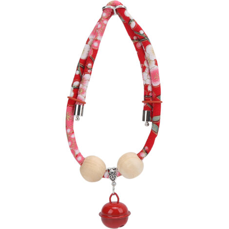 Dekoratives Kaninchenhalsband mit Glöckchen, verstellbares Halsband für Kleintiere, Rot