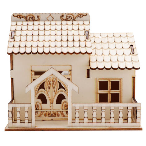 Dekoratives Miniaturhaus/Villa-Münzaufbewahrungskasten-/Sparschweinmodell (dreieckige Tür)