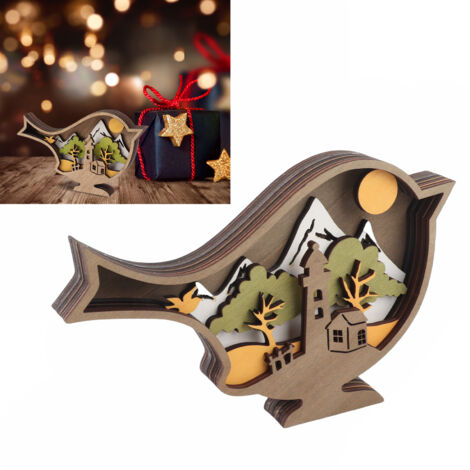Dekoratives Ornament, Holzskulptur, handgefertigter Frühlingsvogel, hochwertige 3D-Holzskulptur, trendig