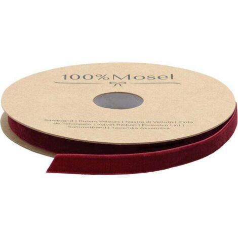 Dekoratives Samtband, 100 % bordeauxrot (1 cm x 10 m). Samtähnliches Band zum Dekorieren und für besondere Geschenkverpackungen.