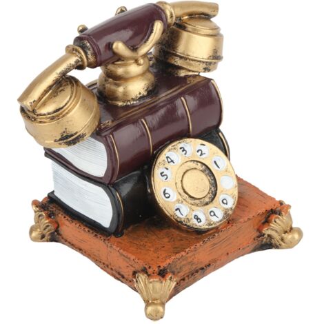 Dekoratives Vintage-Bartelefon aus Kunstharz – Antikes Miniaturmodell 12,5 x 13,5 x 15,5 cm, Gewicht 642 g – Dekoration für Zuhause, Kino oder als einzigartiges Sammlergeschenk