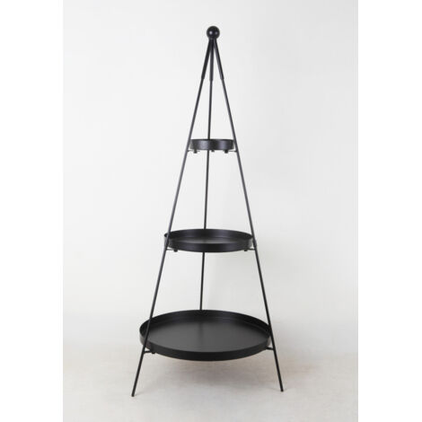 Dekoregal mit 3 Ablagen Metall 73 x 30 cm schwarz Weihnachtscharaktere