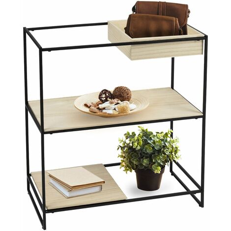 Dekoregal Trofast 3 Fächer 62 x 30 x 70 cm - Schwarz/Natur